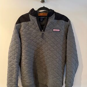 Vineyard Vines Gray Quilted Pullover